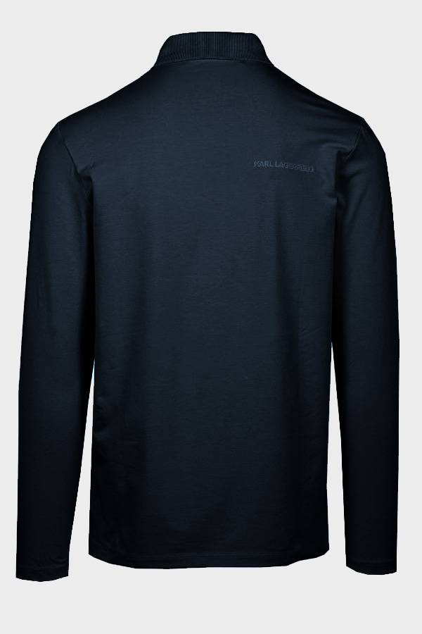LONG SLEEVED POLO T-SHIRT KARL LAGERFELD - 690 BLUE